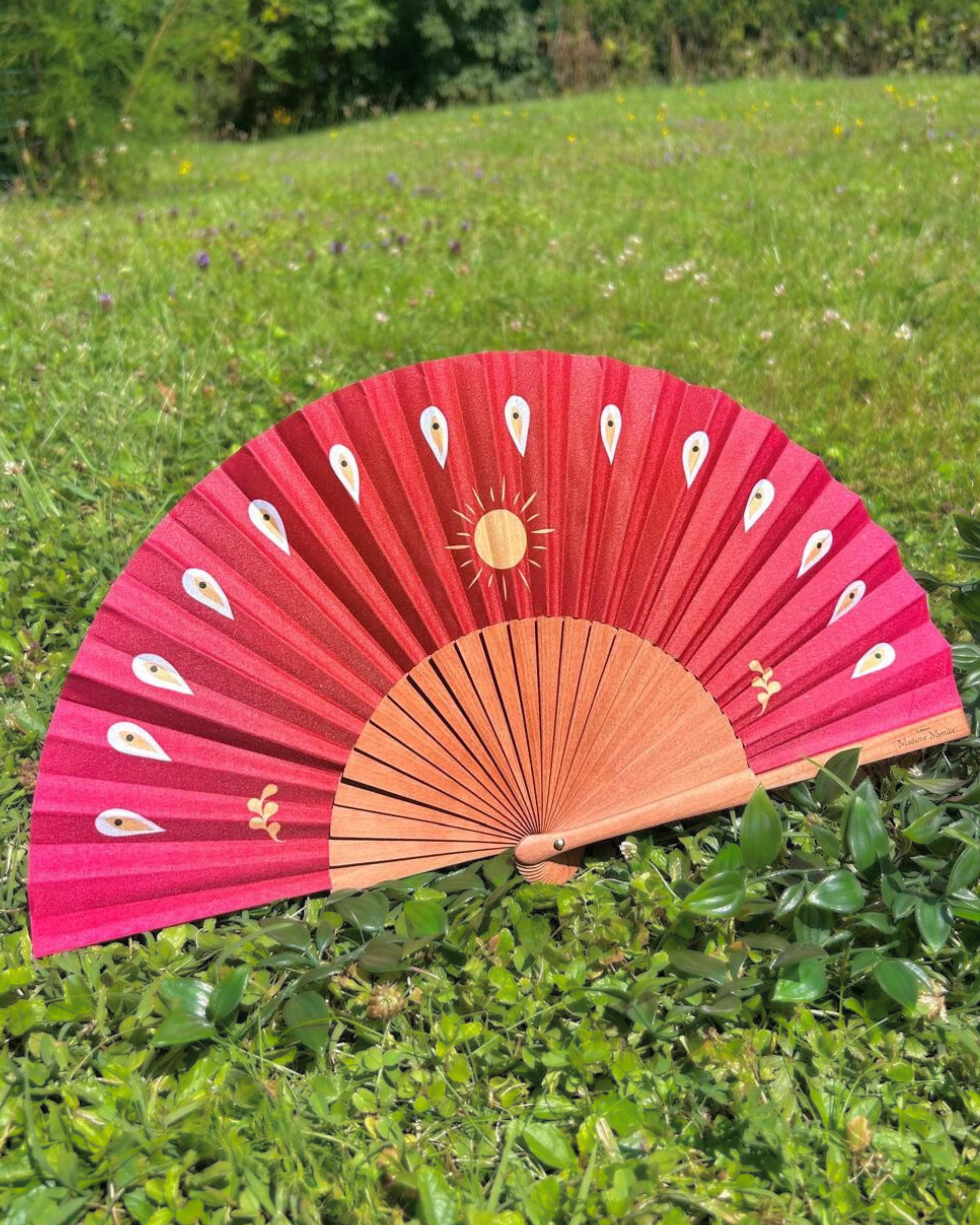 Éventail Soleil - Rose Vif